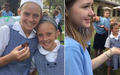 Students with Monarch Butterflies