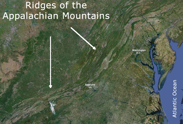 Map: Monarch Migration in the Appalanchian Moutains