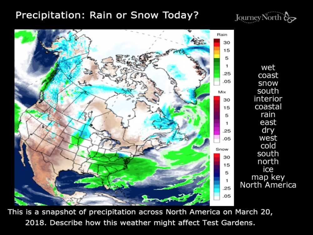 Precipitation map of North America for March 20, 2018