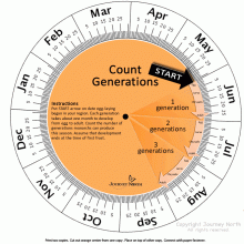 Calendar for estimating number of Monarch Butterfly Generations