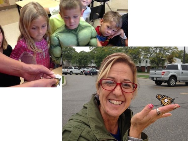 Kids and Teacher Release Monarch Butterfly in Canada