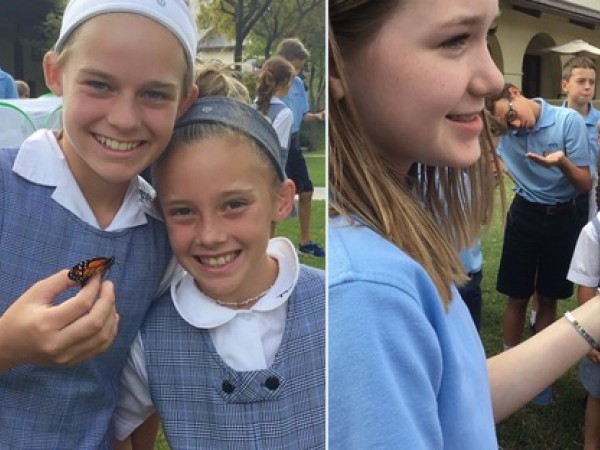 Students with Monarch Butterflies