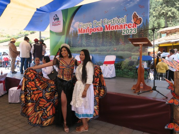 local people dressed in festive monarch costums